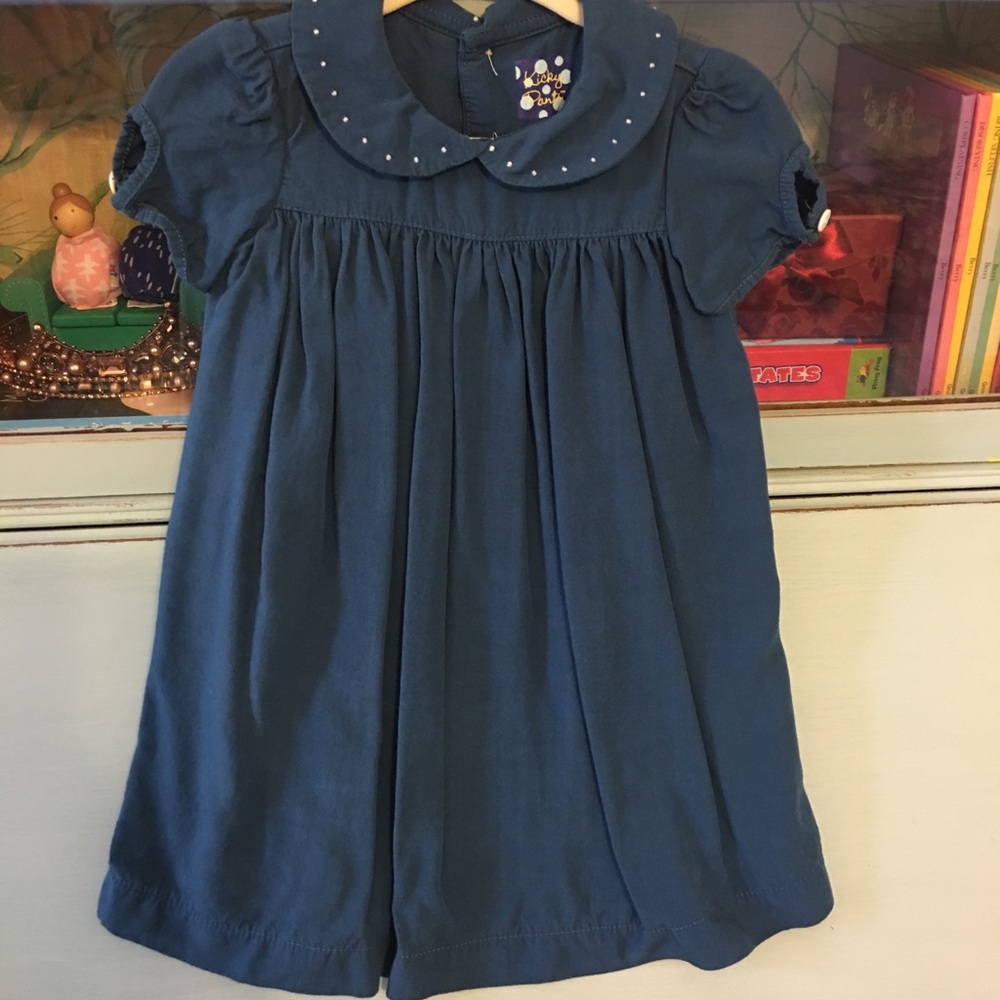 Kicky Pants Bamboo Peter Pan blue Dress 12-18